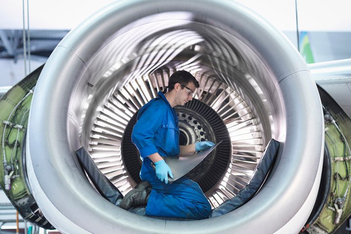 Clean, modern industrial factory interior