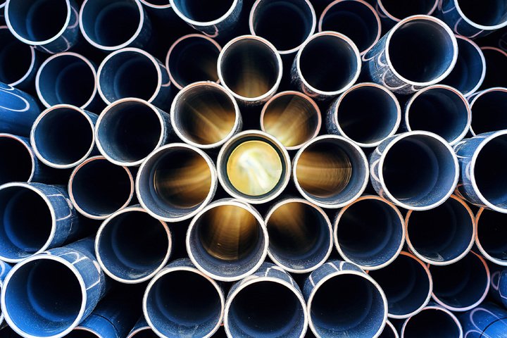 Construction site with cranes and workers